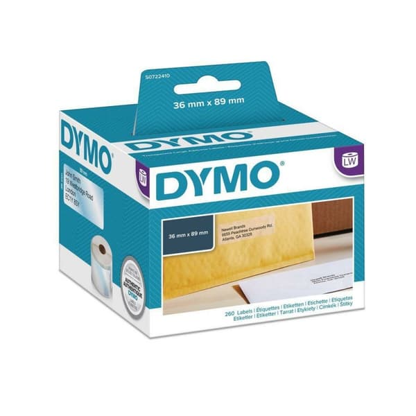 Printer labels Dymo 89 x 36 mm LabelWriter™ Gennemsigtig (6 enheder)
