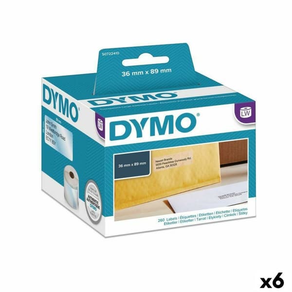 Printer labels Dymo 89 x 36 mm LabelWriter™ Gennemsigtig (6 enheder)