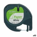 Pikkukuva 1 / 3: Laminoitu teippi tarrakoneelle Dymo 91200 12 mm LetraTag® Valkoinen Musta (10 osaa)