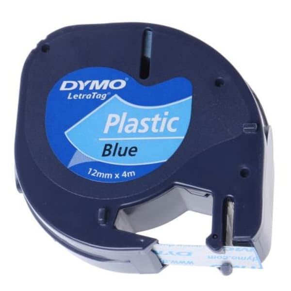 Laminoitu teippi tarrakoneelle Dymo 91205 12 mm LetraTag® Musta Sininen (10 osaa)