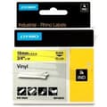 Miniatyrbillede 2 af 2: Lamineret tape til mærkningsmaskiner Rhino Dymo ID1-19 19 x 3,5 mm Sort Gul Auto bindemidler (5 enheder)