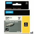 Miniatyrbillede 1 af 2: Lamineret tape til mærkningsmaskiner Rhino Dymo ID1-12 Hvid Sort 12 x 1,5 mm (5 enheder)