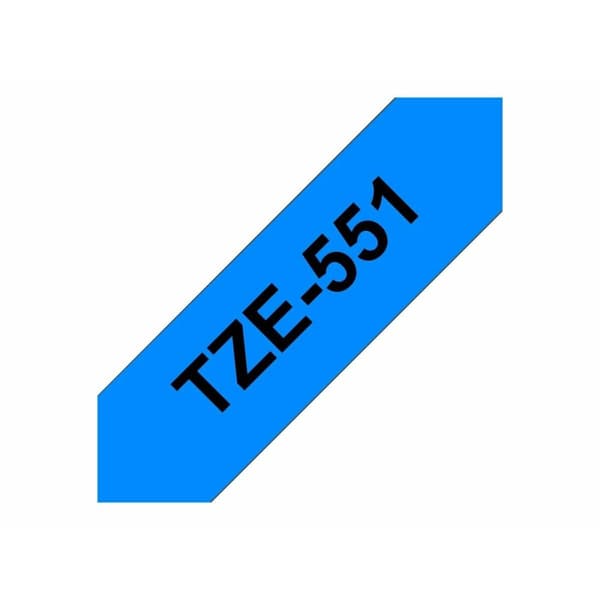 Laminerat Band till Etikettskrivare Brother TZE-551 Svart/Blå 24 mm x 8 m