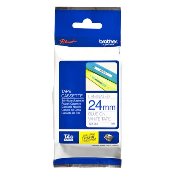 Lamineret tape til mærkningsmaskiner Brother TZE253 24 mm