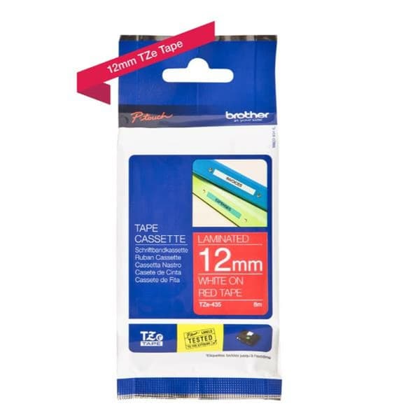 Lamineret tape til mærkningsmaskiner Brother TZe-435 12 mm