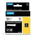 Miniatyrbild 2 av 2: Laminerat Band till Etikettskrivare Rhino Dymo ID1-9 9 x 5,5 mm Svart Polyester Vit (5 antal)