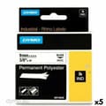 Miniatyrbild 1 av 2: Laminerat Band till Etikettskrivare Rhino Dymo ID1-9 9 x 5,5 mm Svart Polyester Vit (5 antal)