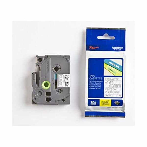 Laminerat Band till Etikettskrivare Brother TZE135 Vit Transparent 12 mm x 8 m