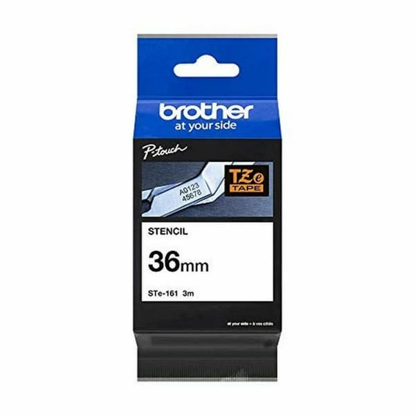 Laminerat Band till Etikettskrivare Brother STE-161 Svart Svart/Vit 36 mm x 3 m