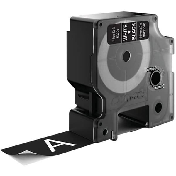 Lamineret tape til mærkningsmaskiner Dymo D1 53721 24 mm LabelManager™ Hvid Sort (5 enheder)