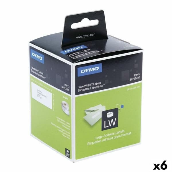 Printer labels Dymo 99012 LabelWriter™ 36 x 89 mm Hvid Sort