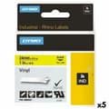 Miniatyrbillede 1 af 2: Lamineret tape til mærkningsmaskiner Rhino Dymo ID1-24 24 x 5,5 mm Sort Gul Lim Auto bindemidler (5 enheder)