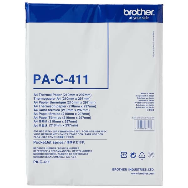 Hvidt termisk papir A4 Brother PAC411 A4