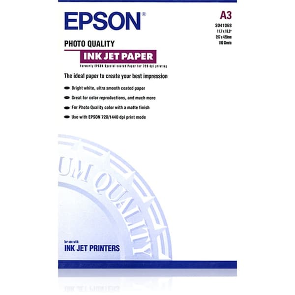 Painopaperi Epson C13S041068 Valkoinen A3 (1 osaa)