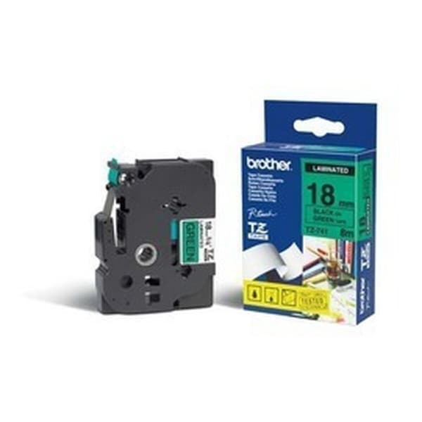 Originale Blekkpatroner Brother TZE741 Svart Svart/Grønn 18mm