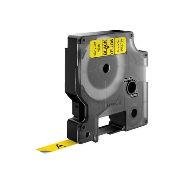 Laminoitu teippi tarrakoneelle Dymo D1 40918 9 mm LabelManager™ Musta Keltainen (5 osaa)