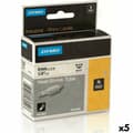 Pikkukuva 1 / 2: Laminoitu teippi tarrakoneelle Rhino Dymo ID1-6 Valkoinen Musta 6 x 1,5 mm (5 osaa)