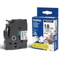 Miniatyrbillede 1 af 3: Lamineret tape til mærkningsmaskiner Brother TZe241 Sort/Hvid 18mm