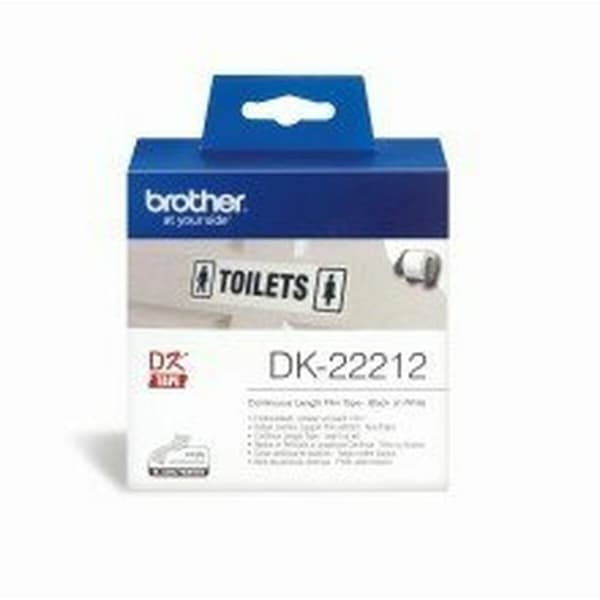 Kontinuerlig Filmbånd Brother DK22212 Svart/Hvit Hvit