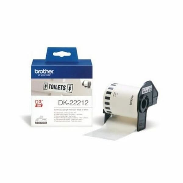Termiskt Pappersband på Rulle Brother DK22212 Svart/Vit Vit