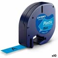 Pikkukuva 1 / 3: Laminoitu teippi tarrakoneelle Dymo 91205 12 mm LetraTag® Musta Sininen (10 osaa)