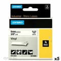 Pikkukuva 1 / 2: Laminoitu teippi tarrakoneelle Rhino Dymo ID1-9 Valkoinen Musta 9 x 5,5 mm Vinyylit (5 osaa)