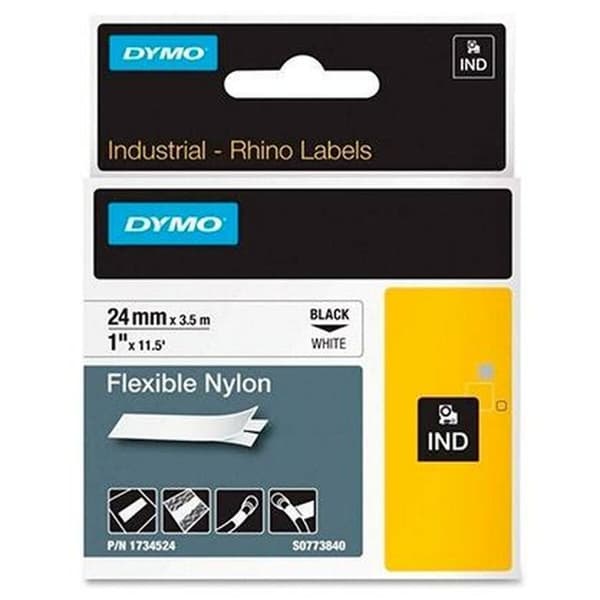 Laminoitu teippi tarrakoneelle Dymo Rhino Musta Valkoinen (5 osaa)