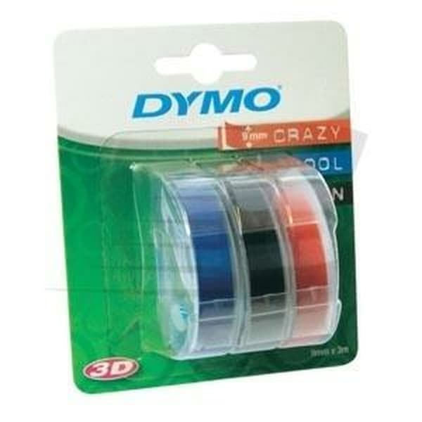 Laminoitu teippi tarrakoneelle Dymo 9 mm x 3 m Punainen Musta Sininen (5 osaa)