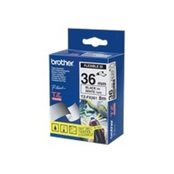 Laminerat Band till Etikettskrivare Brother TZEFX261 Vit Svart/Vit