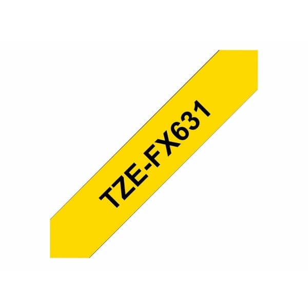Laminerat Band till Etikettskrivare Brother TZEFX631 Gul 12 mm