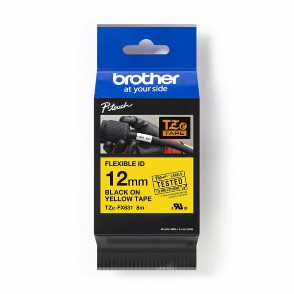 Laminerat Band till Etikettskrivare Brother TZEFX631 Gul 12 mm