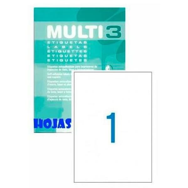 Printer labels MULTI 3 Hvid ret 100 Ark 210 x 297 mm