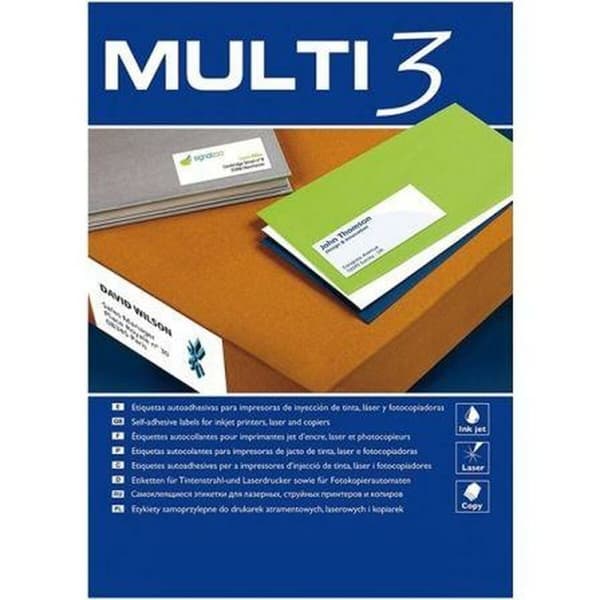 Printer labels MULTI 3 Hvid ret 100 Ark 97 x 42,4 mm