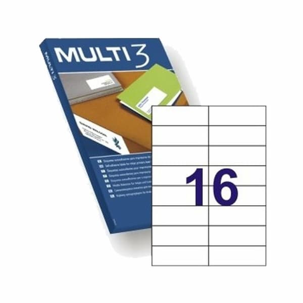Etiketter till Skrivare MULTI 3 4708 Vit Upprätt 100 Blad 105 x 37 mm 105 x 37mm