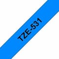 Miniatyrbillede 1 af 3: Lamineret tape til mærkningsmaskiner Brother Tape TZE531 Blå 12 mm