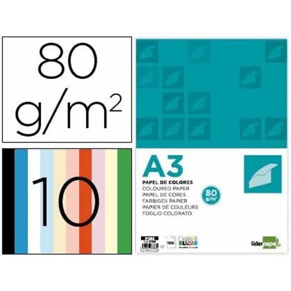 Skrivarpapper Liderpapel PC92 Multicolour A3 100 Blad