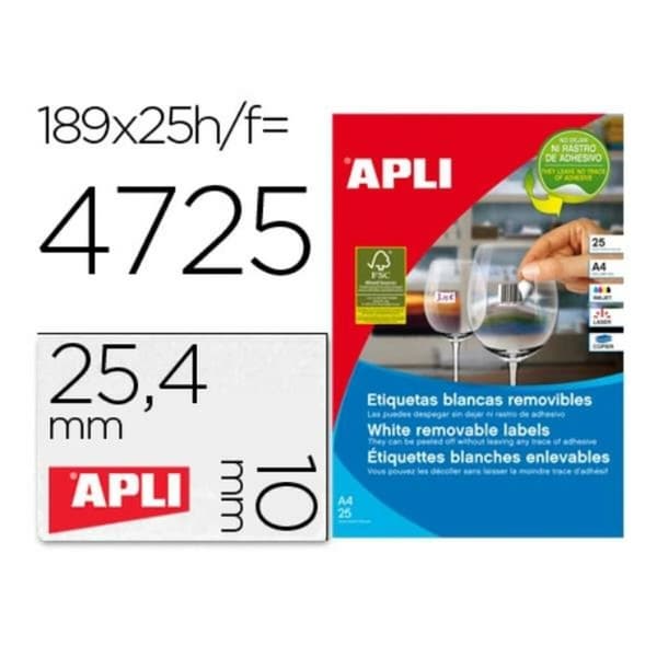 Självhäftande etiketter Apli 10198 Transparent
