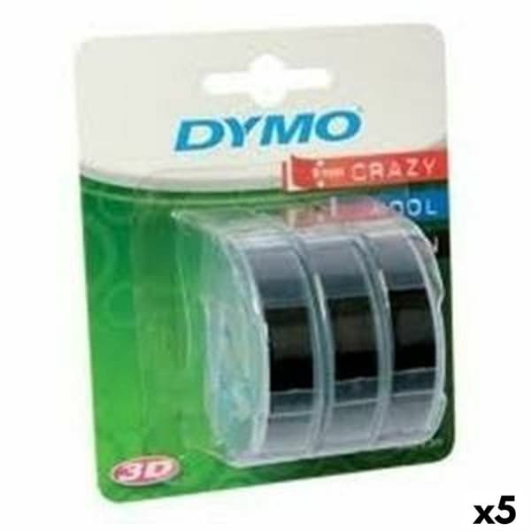 Laminoitu teippi tarrakoneelle Dymo 84773 9 mm x 3 m Musta Valkoinen (5 osaa)