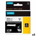 Pikkukuva 1 / 2: Laminoitu teippi tarrakoneelle Rhino Dymo ID1-19 19 x 5,5 mm Musta Polyesteri Valkoinen Itseliimautuvat (5 osaa)