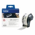 Miniatyrbillede 1 af 3: Sammenhængende etiket Brother DK22211 29 mm Sort Sort/Hvid Hvid