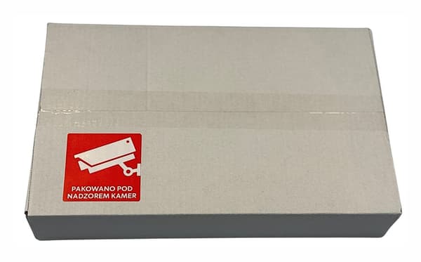 BSTech Selvklæbende etiket 'Pakket under kameraovervågning' 80x80 mm 1000 stk.