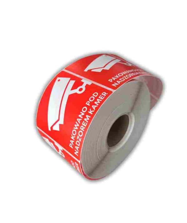 BSTech Selvklæbende etiket 'Pakket under kameraovervågning' 80x80 mm 1000 stk.