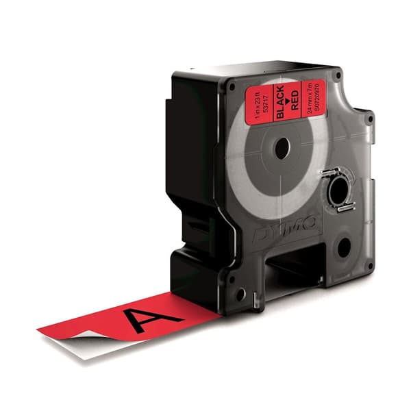 Lamineringsteip for merkemaskin Dymo D1 53717 24 mm LabelManager™ Rød Svart (5 enheter)