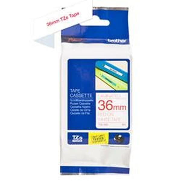 Lamineringsteip for merkemaskin Brother TZe-262 Rojo/Blanco