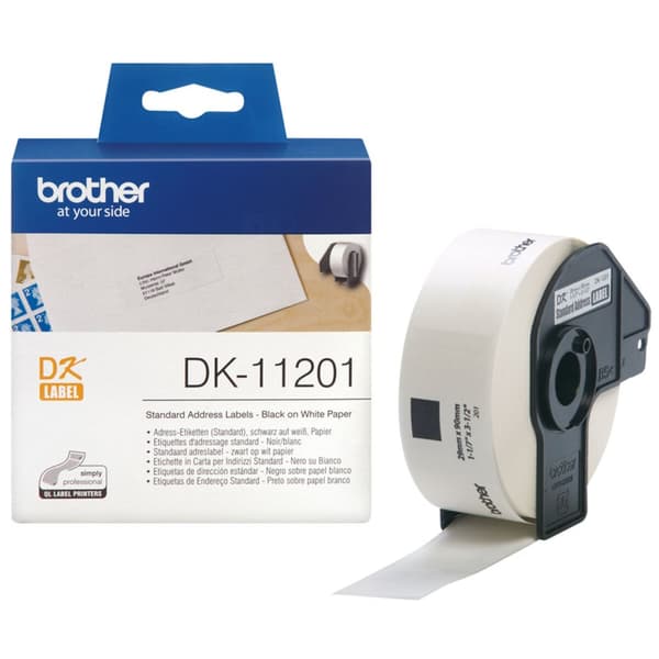 Etiketter till Skrivare Brother DK11201 29 x 90 mm Svart Vit