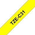 Miniatyrbild 2 av 2: Tape BROTHER TZEC31 12mm Svart på Gul