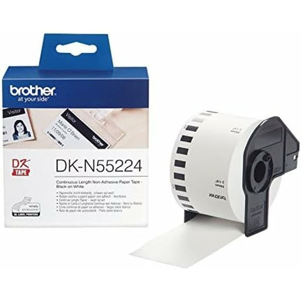 Jatkuva Lämpöpaperiteippi Brother DK-N55224 54 x 30,48 mm Valkoinen Musta/valkoinen
