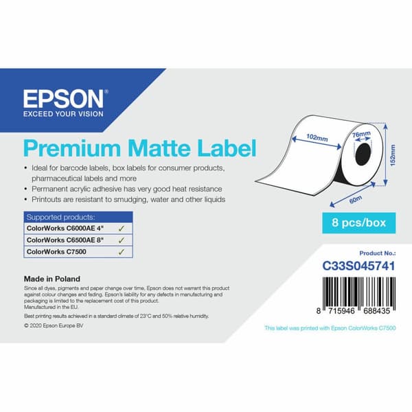 Tulostintarrat Epson C33S045741 Ø 76,2 mm (1 osaa) (18 osaa)