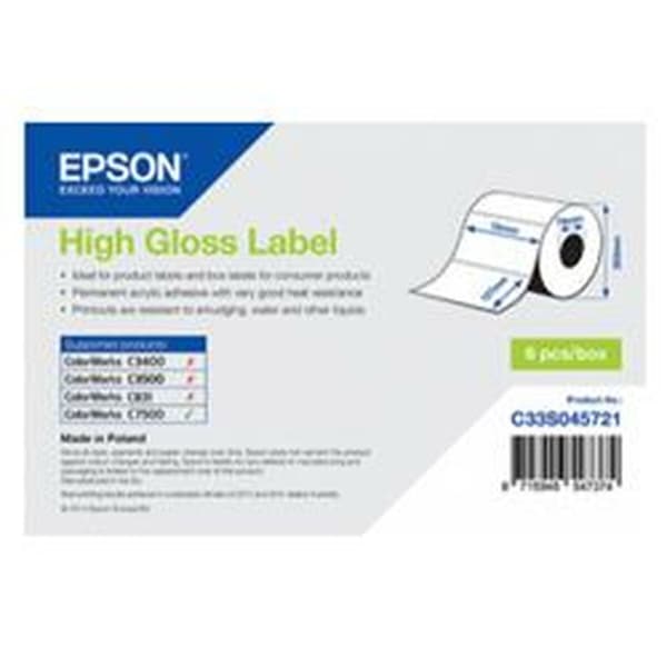 Printer labels Epson C33S045721 Hvid Skinnende (1 enheder)