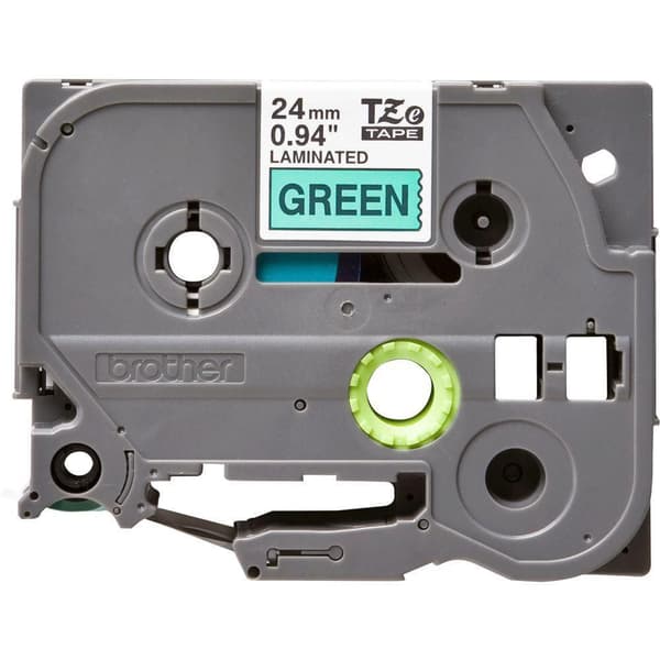 Tape BROTHER TZE751 24mm svart på grön